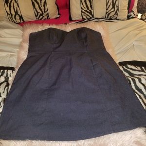 Denim looking strapless dress